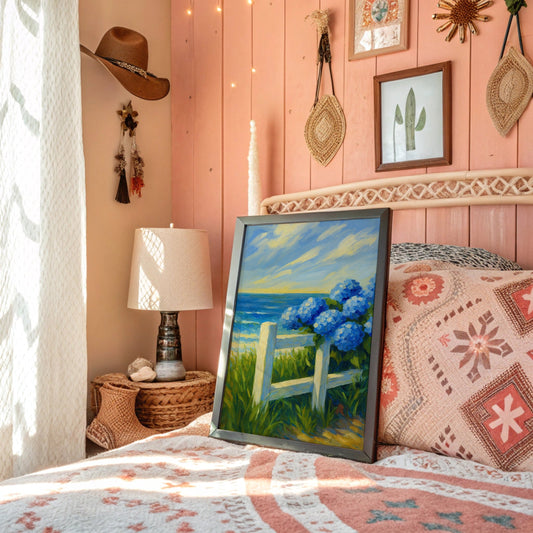 Coastal Blooms Beyond White Fence