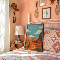 Birds Soar Over Rusty Mesas