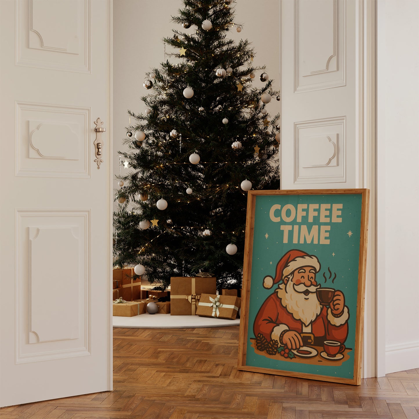 Santa Sips Before Morning Rush