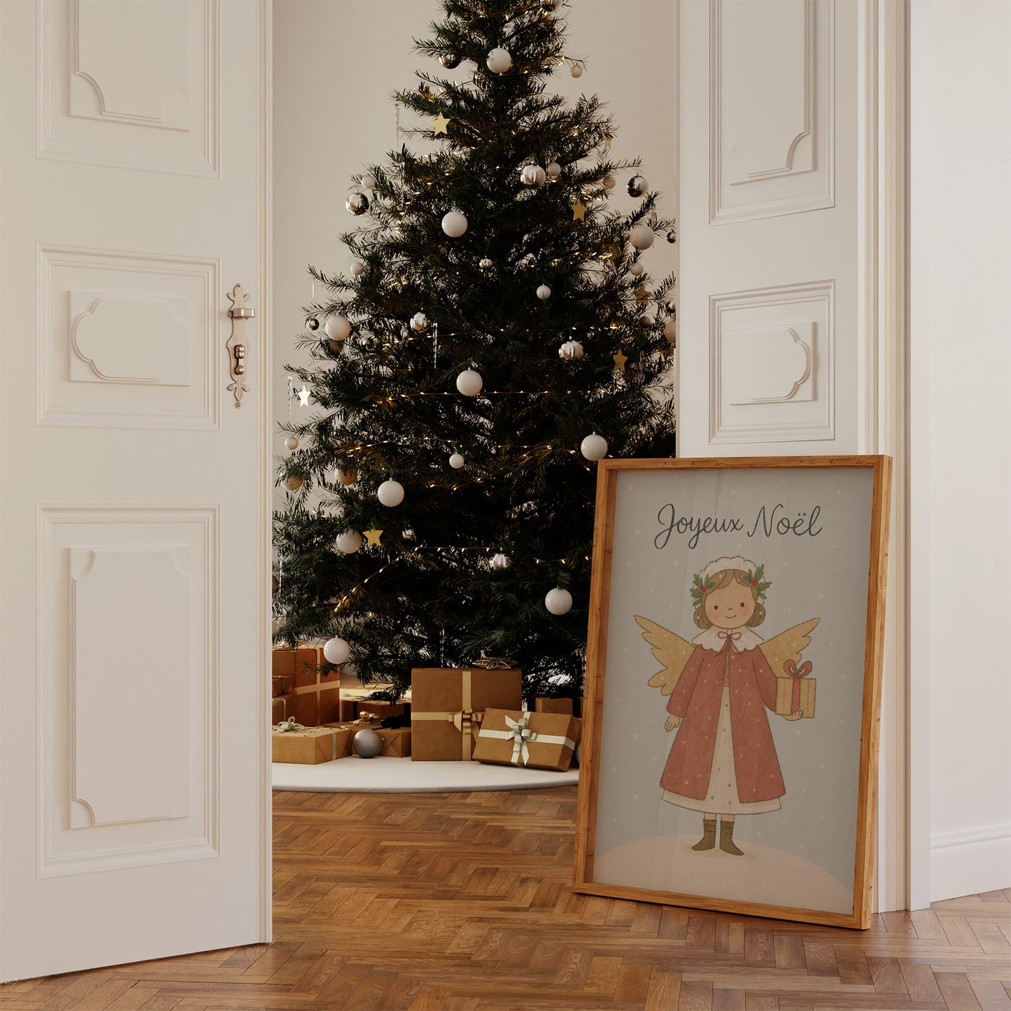 French Holiday Angel Brings Gifts