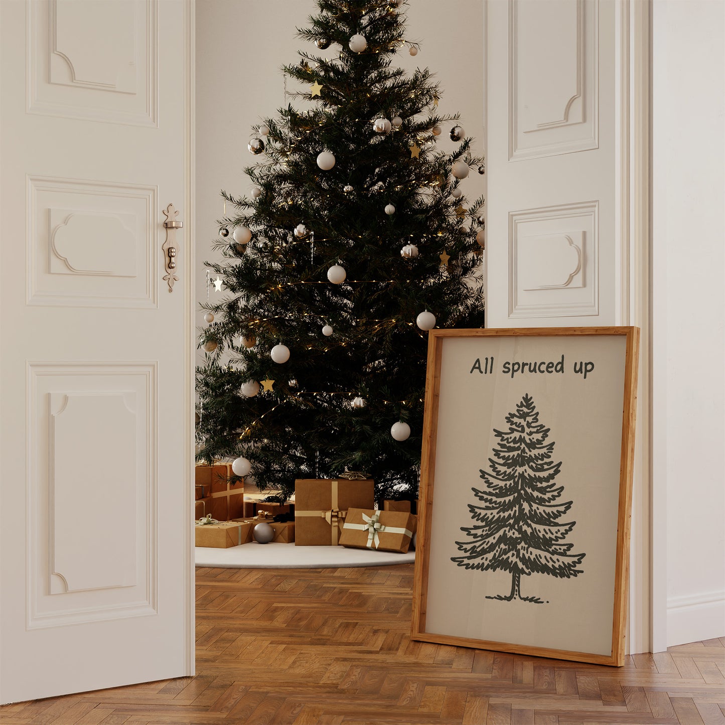 Simple Evergreen In December Light