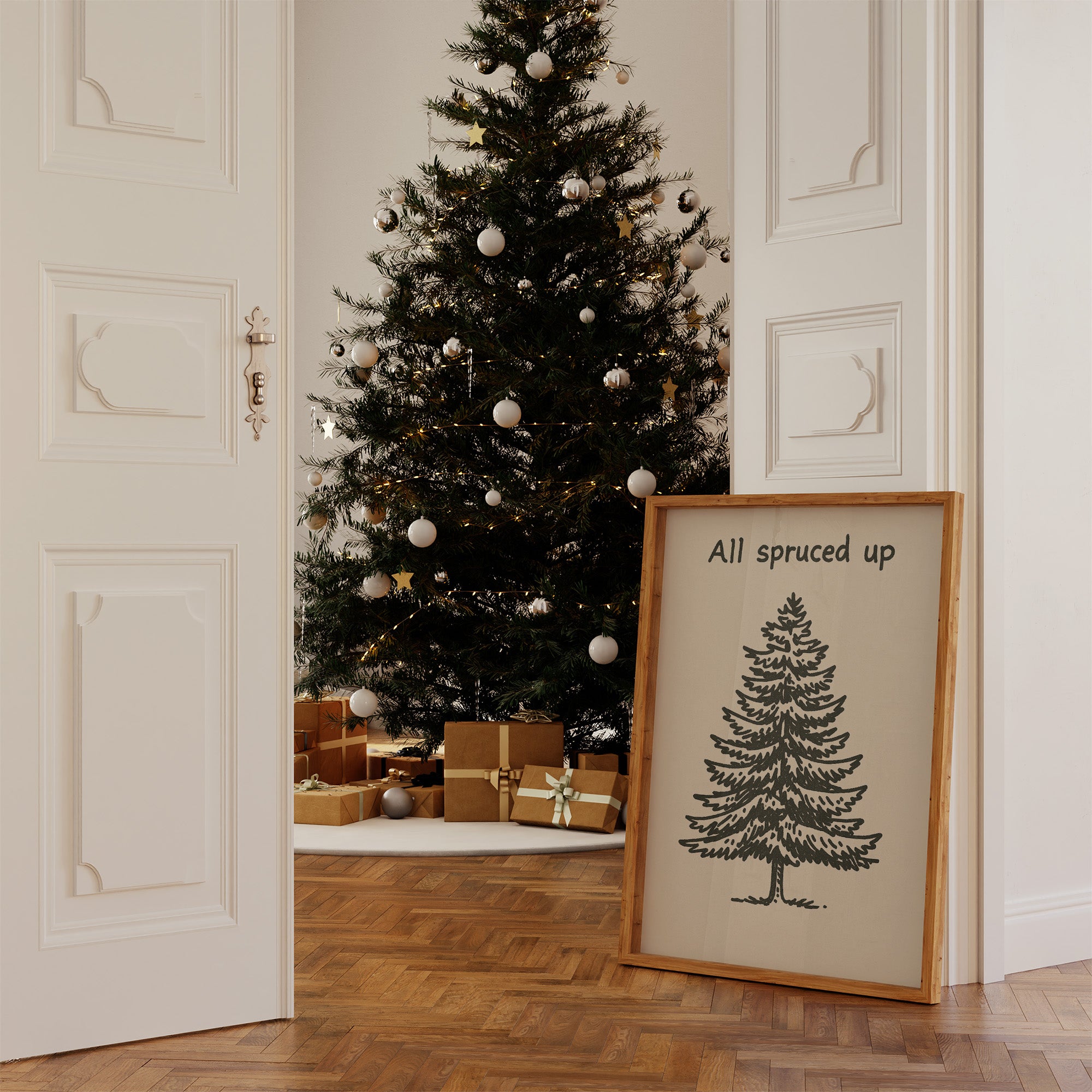 Simple Evergreen In December Light