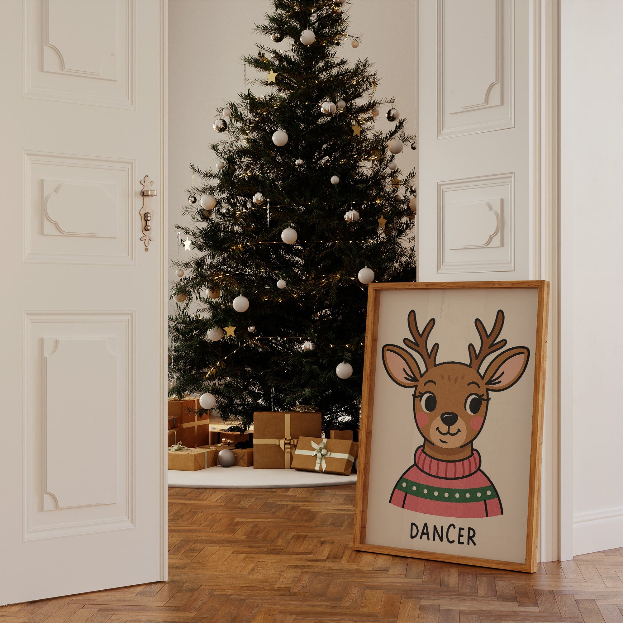 Cozy Reindeer In Holiday Sweater