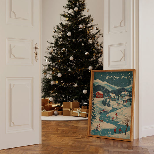 Alpine Village Under Winter Stars