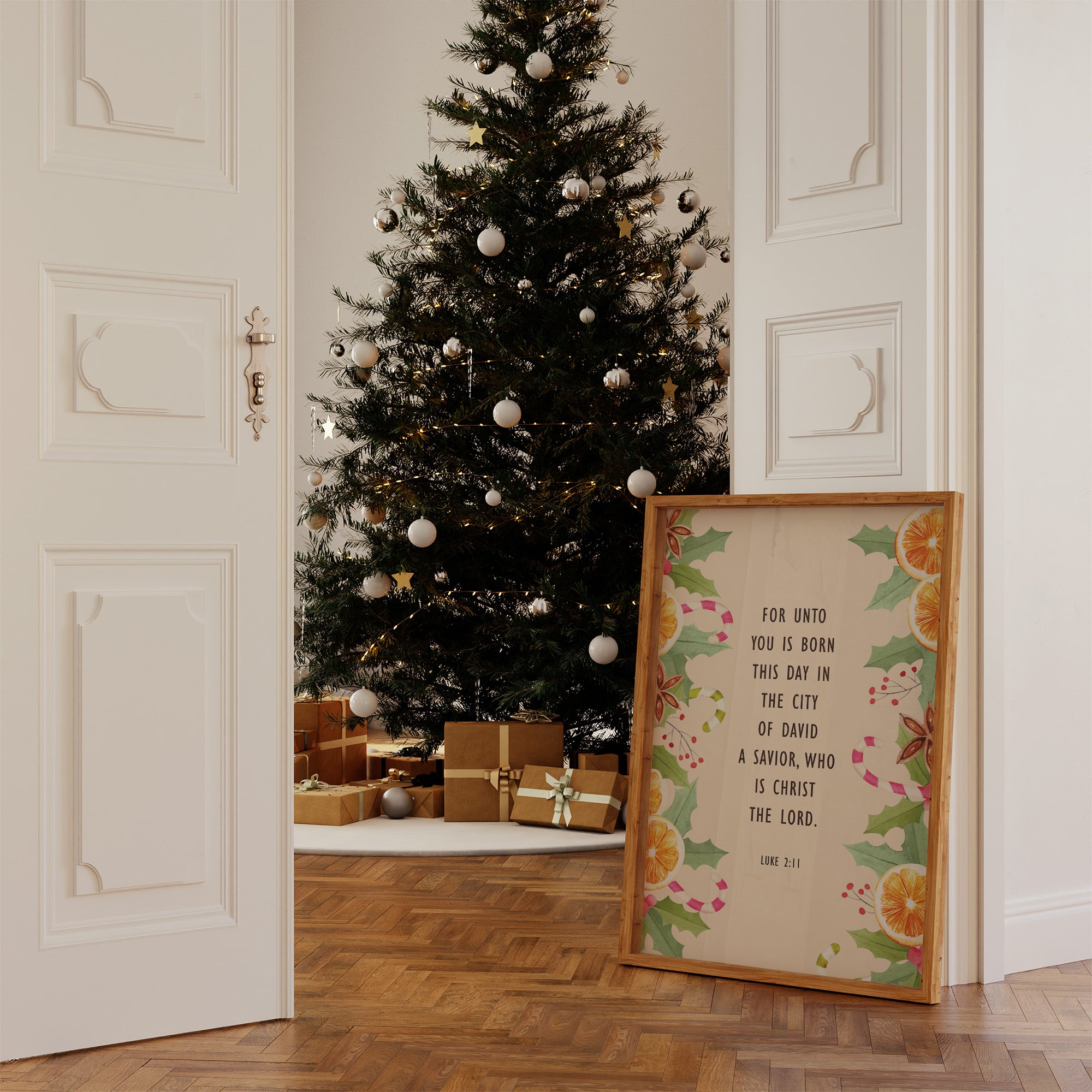 Scripture Adorned With Festive Botanicals