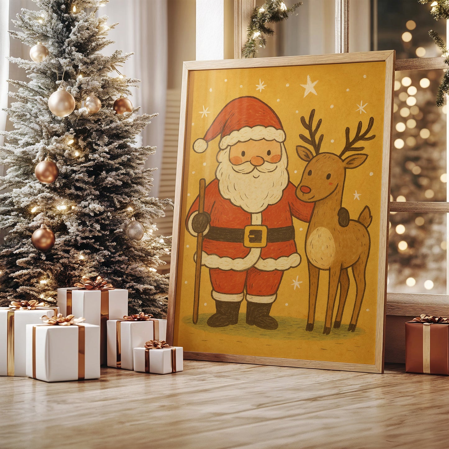 Vintage Holiday Friends Await Morning