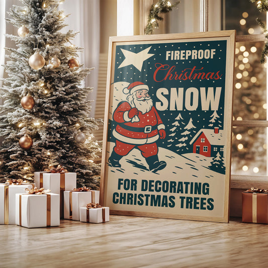 Vintage Holiday Through Snowy Pines