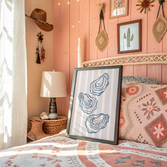 Coastal Treasures On Blush Stripes