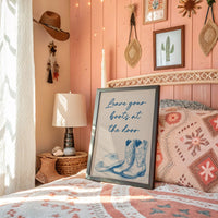 Blue Ink Welcome On Cream