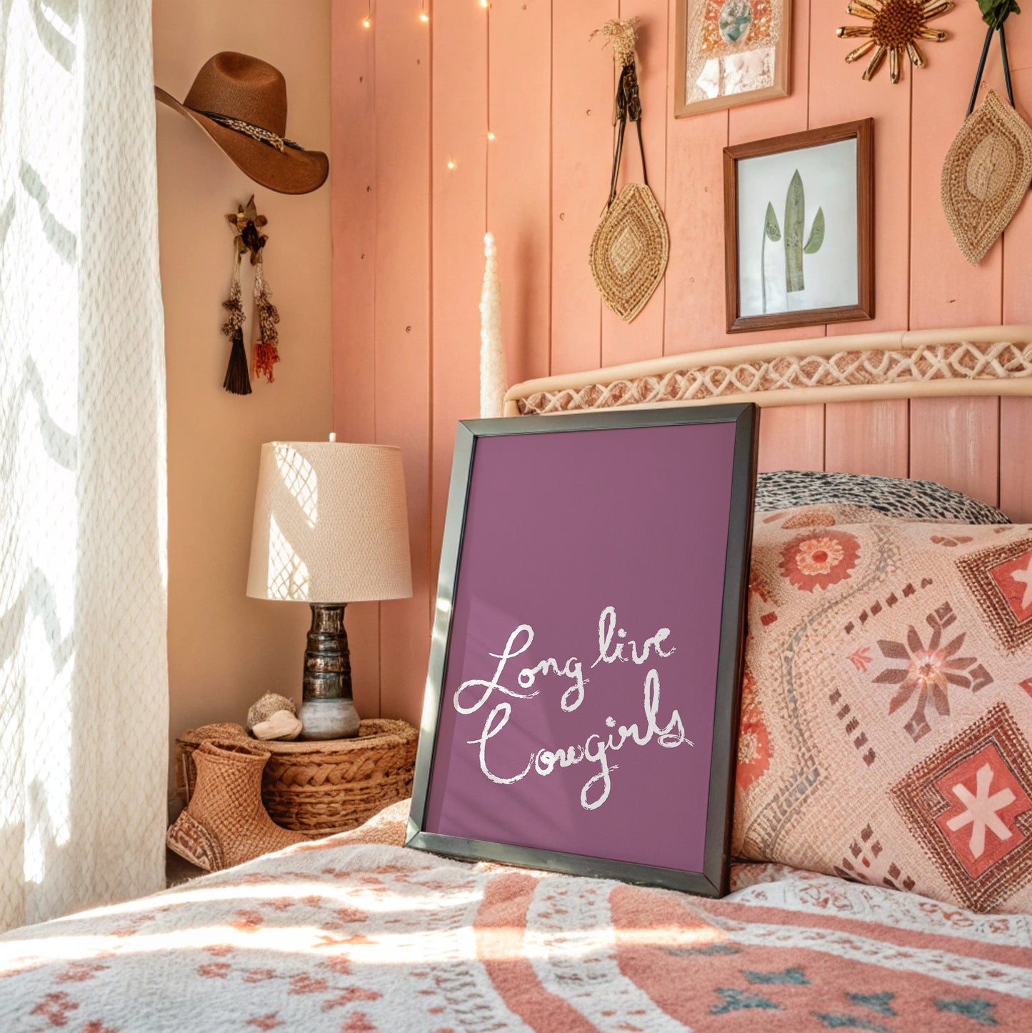 Mauve Canvas With Flowing Words