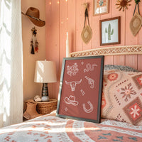 Desert Icons Under Terracotta Sky