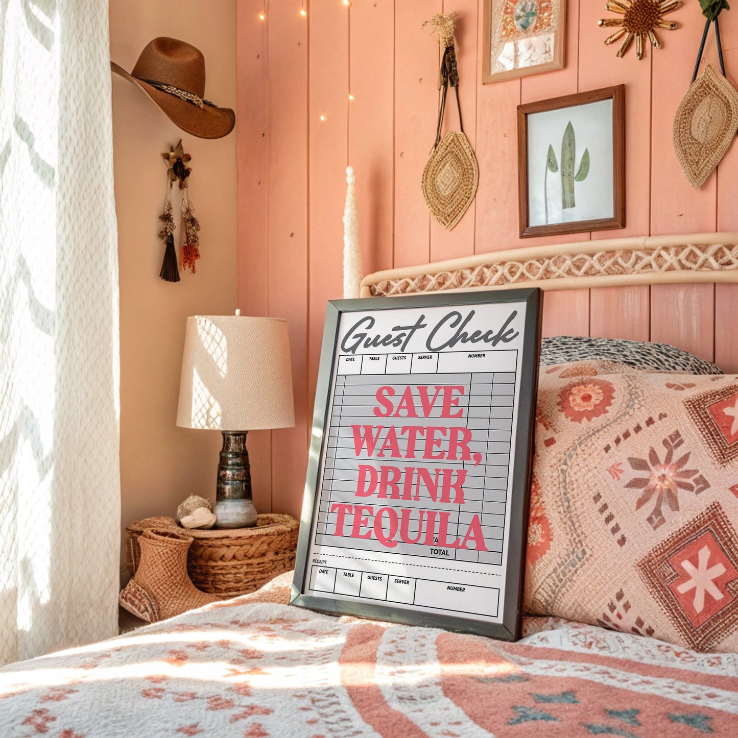 Pink Words On Restaurant Bills