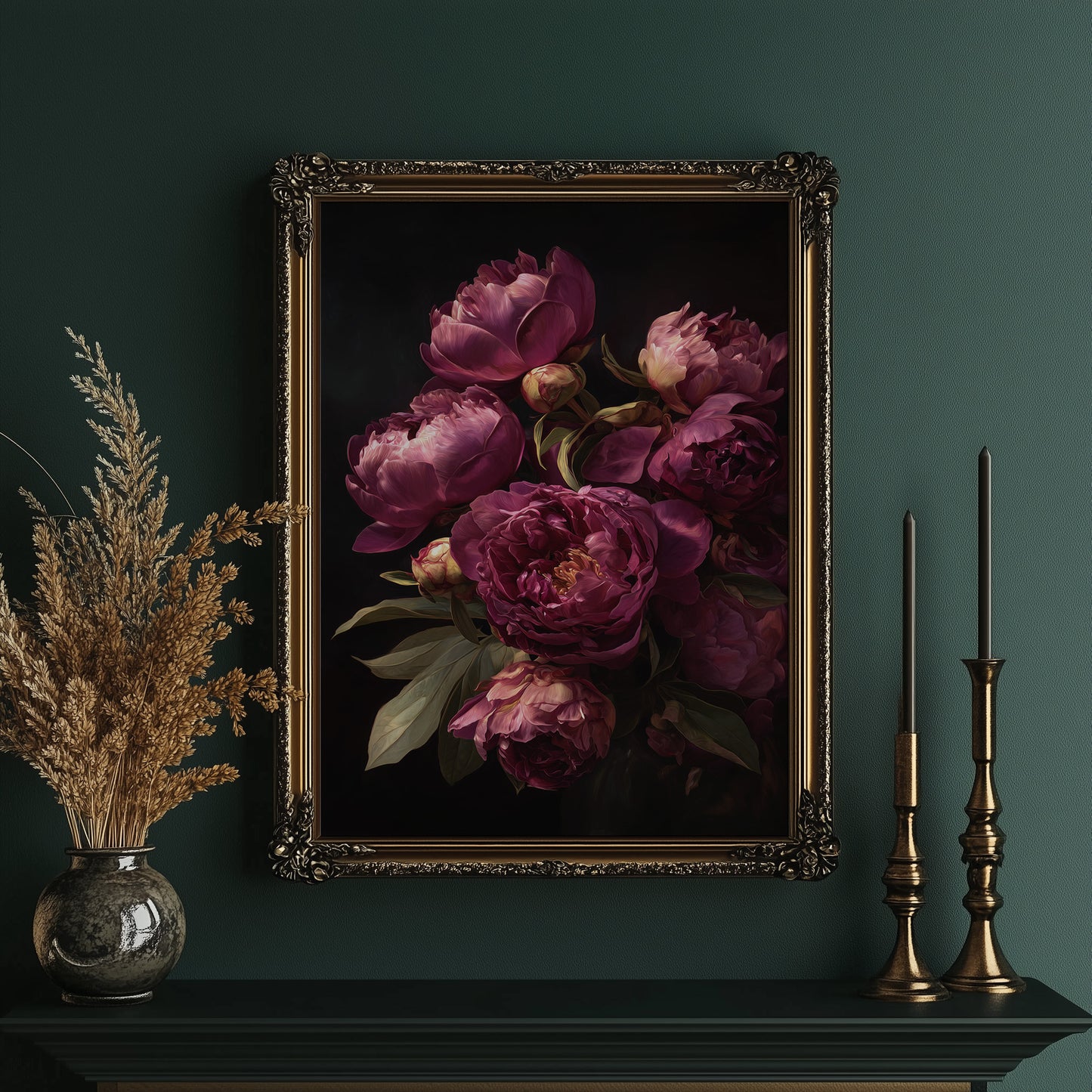 Velvet Blooms Against Midnight Walls