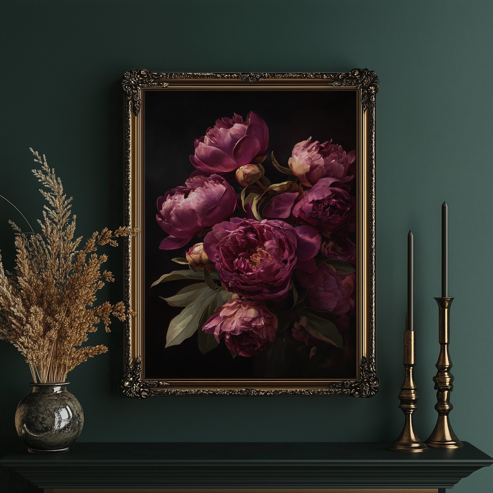 Velvet Blooms Against Midnight Walls