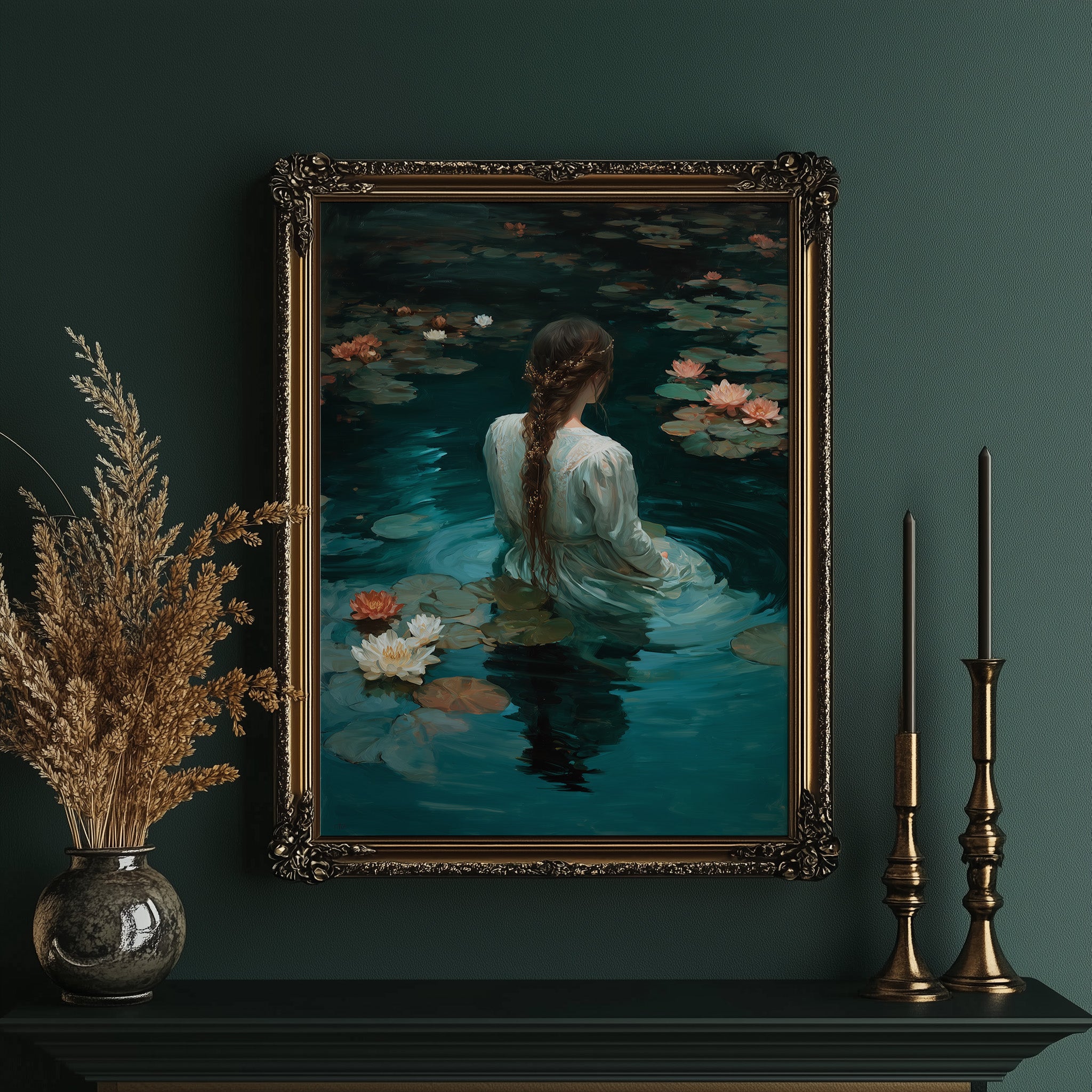 Beneath Lily Pads She Wanders