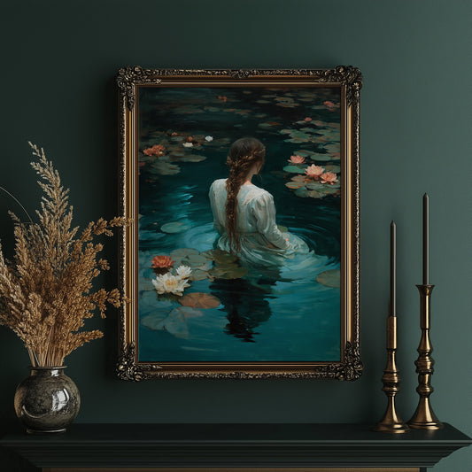 Beneath Lily Pads She Wanders