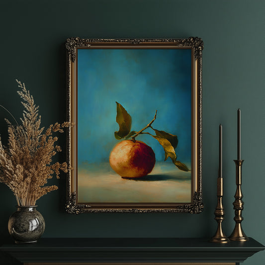 Solitary Peach Against Turquoise Sky