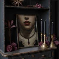 Crimson Secrets Behind Lace Collar