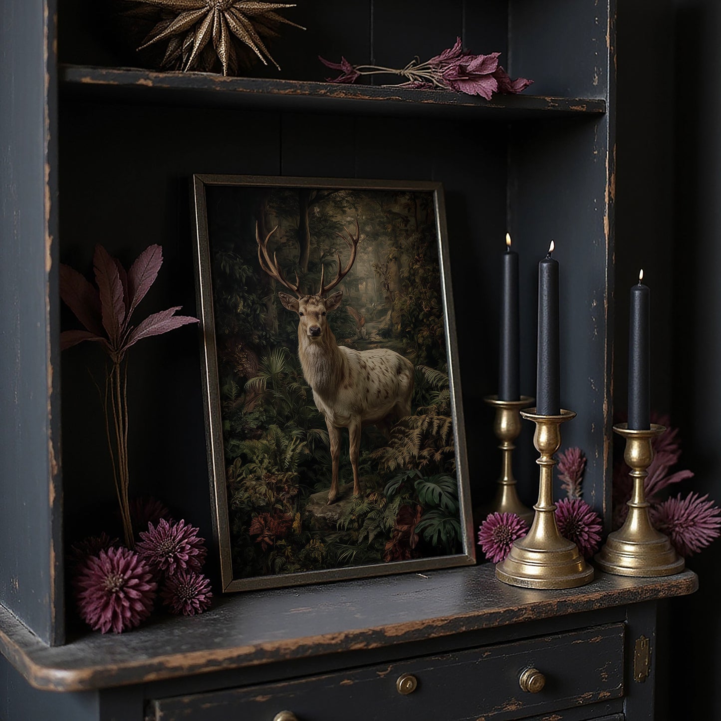 Noble Stag Among Ancient Ferns