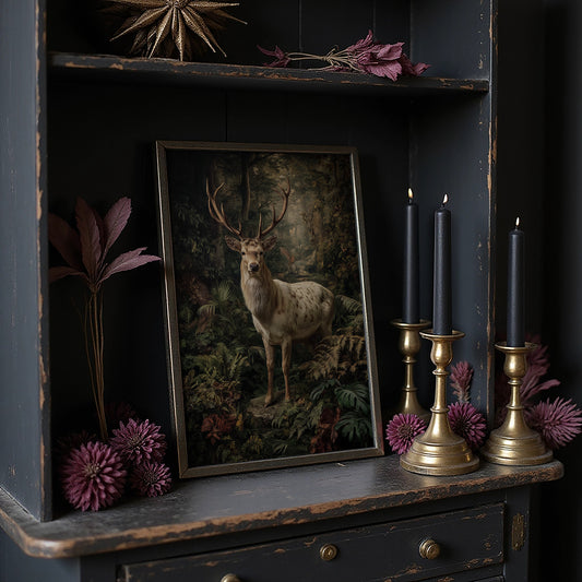 Noble Stag Among Ancient Ferns