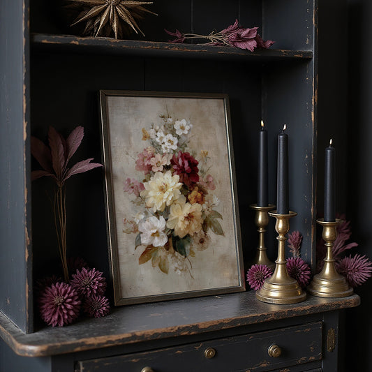 Peonies Against Midnight Walls