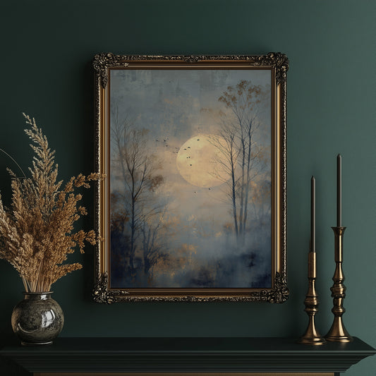 Birds Circle The Winter Moon