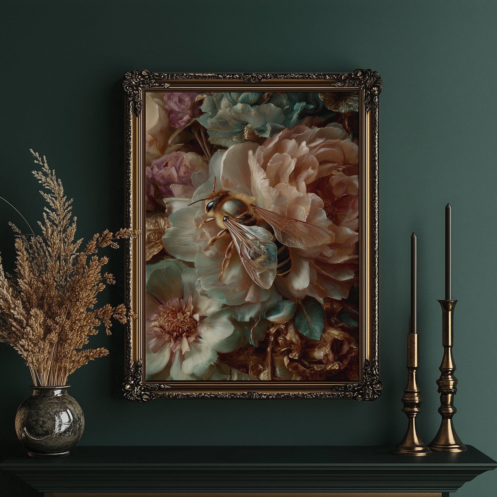 Honey Visitor Among Blush Petals