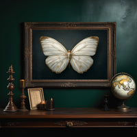 Ivory Wings Against Midnight Blue