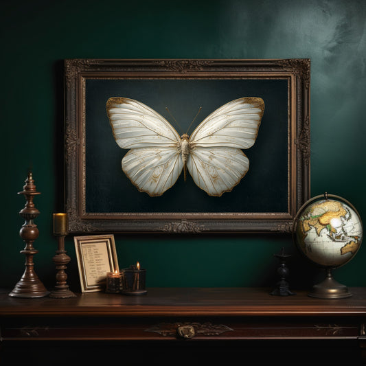 Ivory Wings Against Midnight Blue