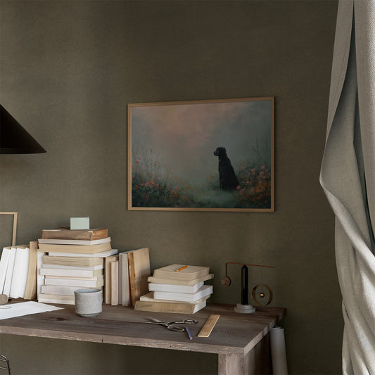 Faithful Companion In Misty Meadow