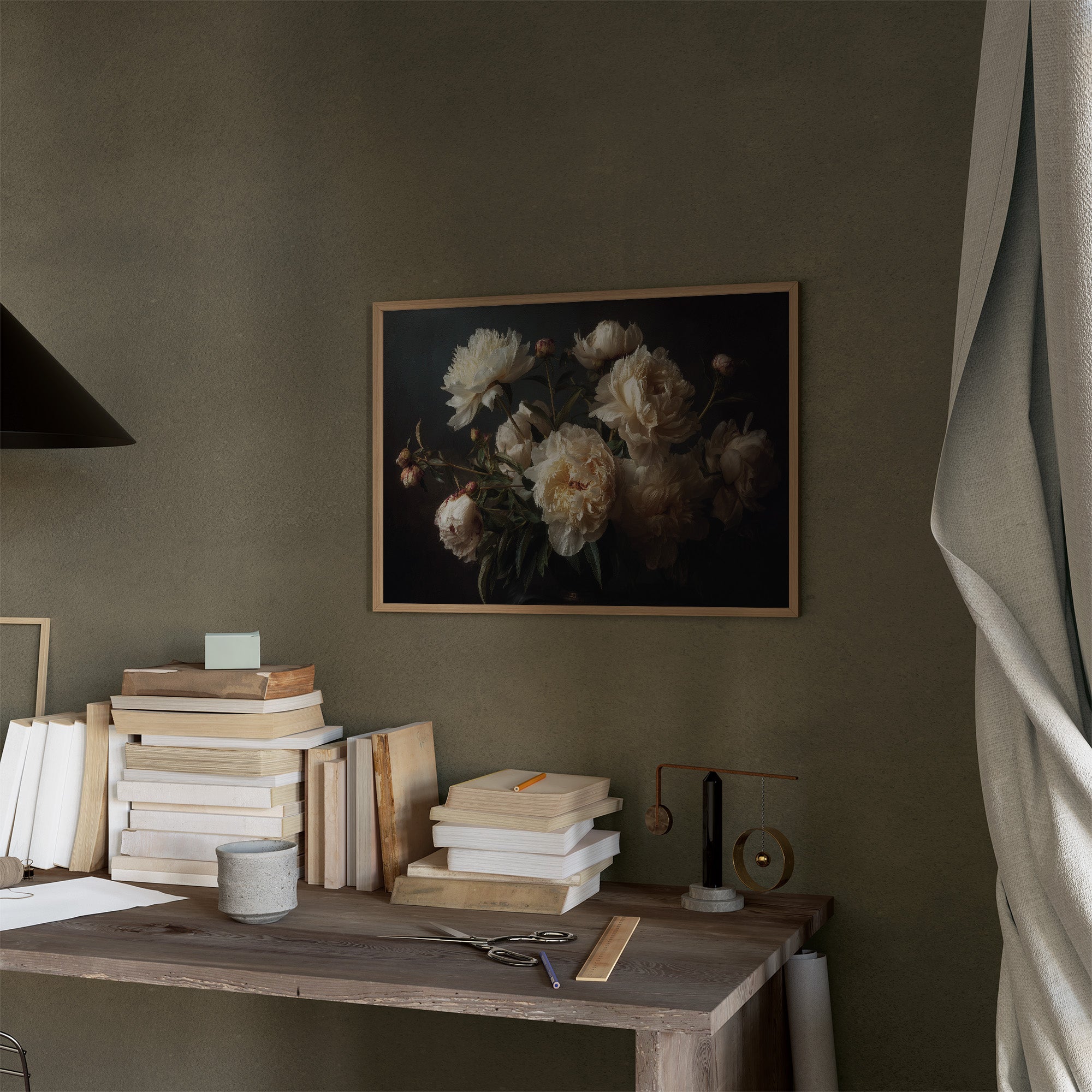 Peonies Among Literary Treasures