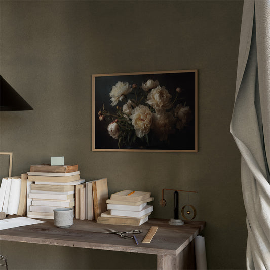 Peonies Among Literary Treasures