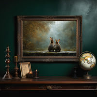 Quiet Companions In Misty Forest