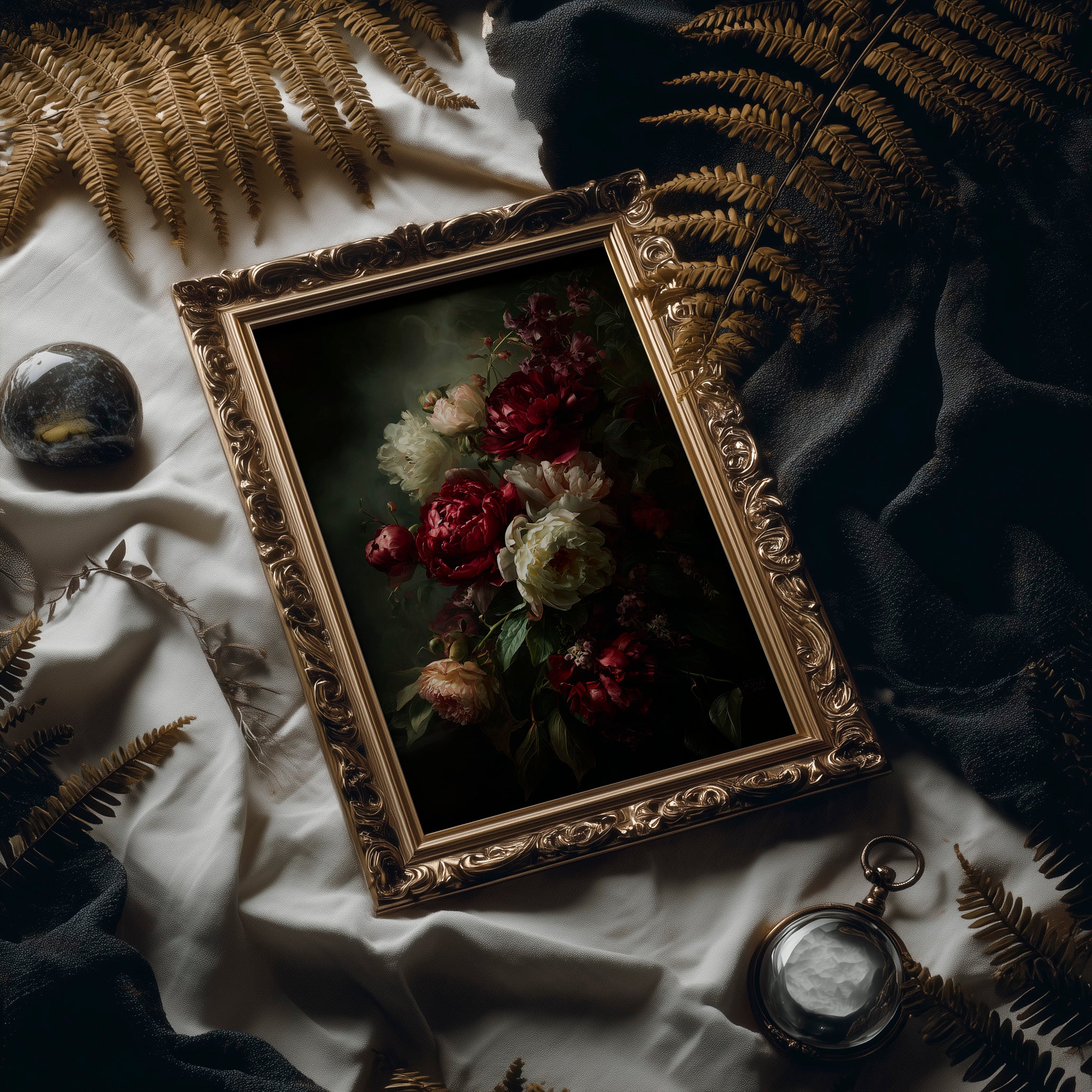 Velvet Blooms Against Midnight Walls
