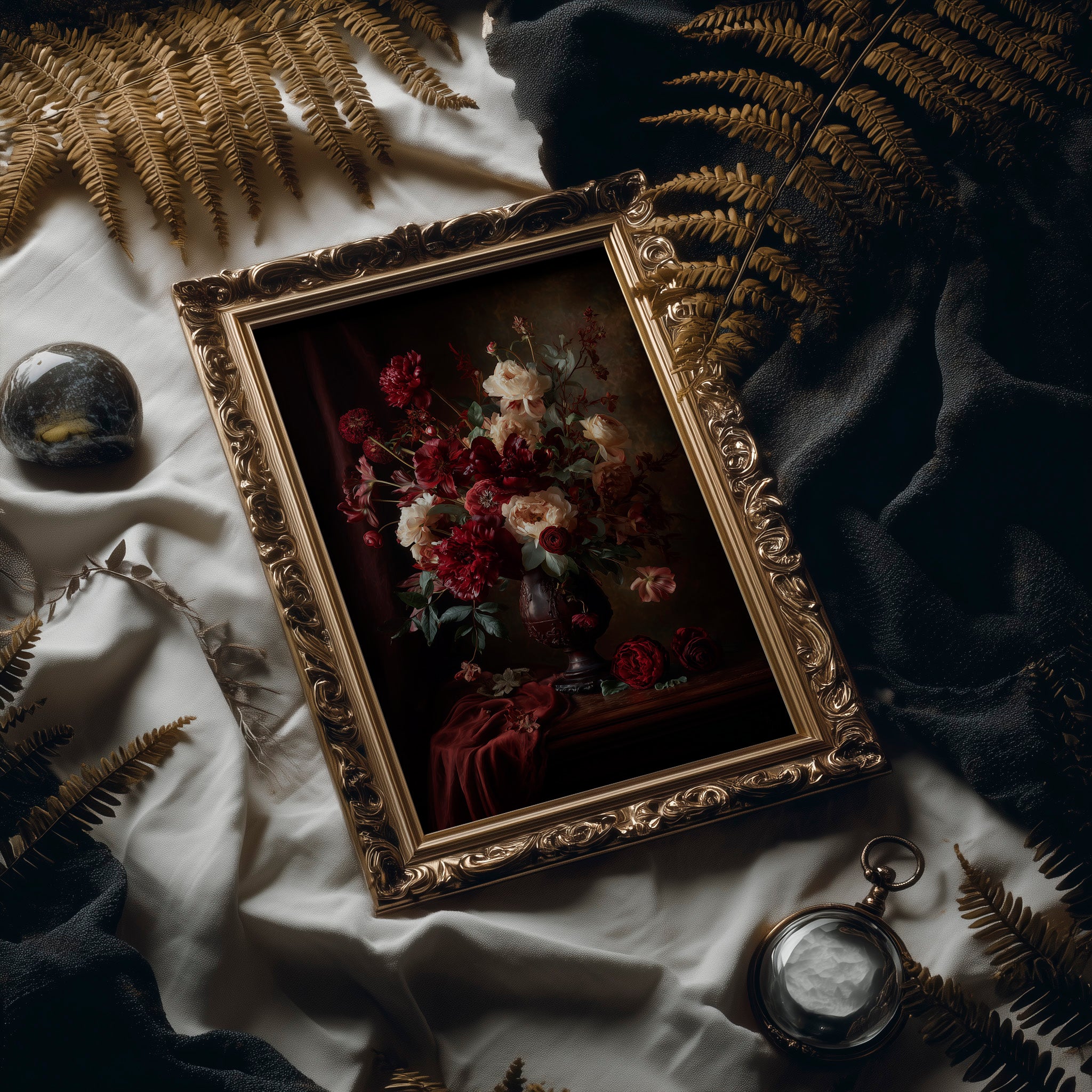 Velvet Blooms Against Midnight Walls