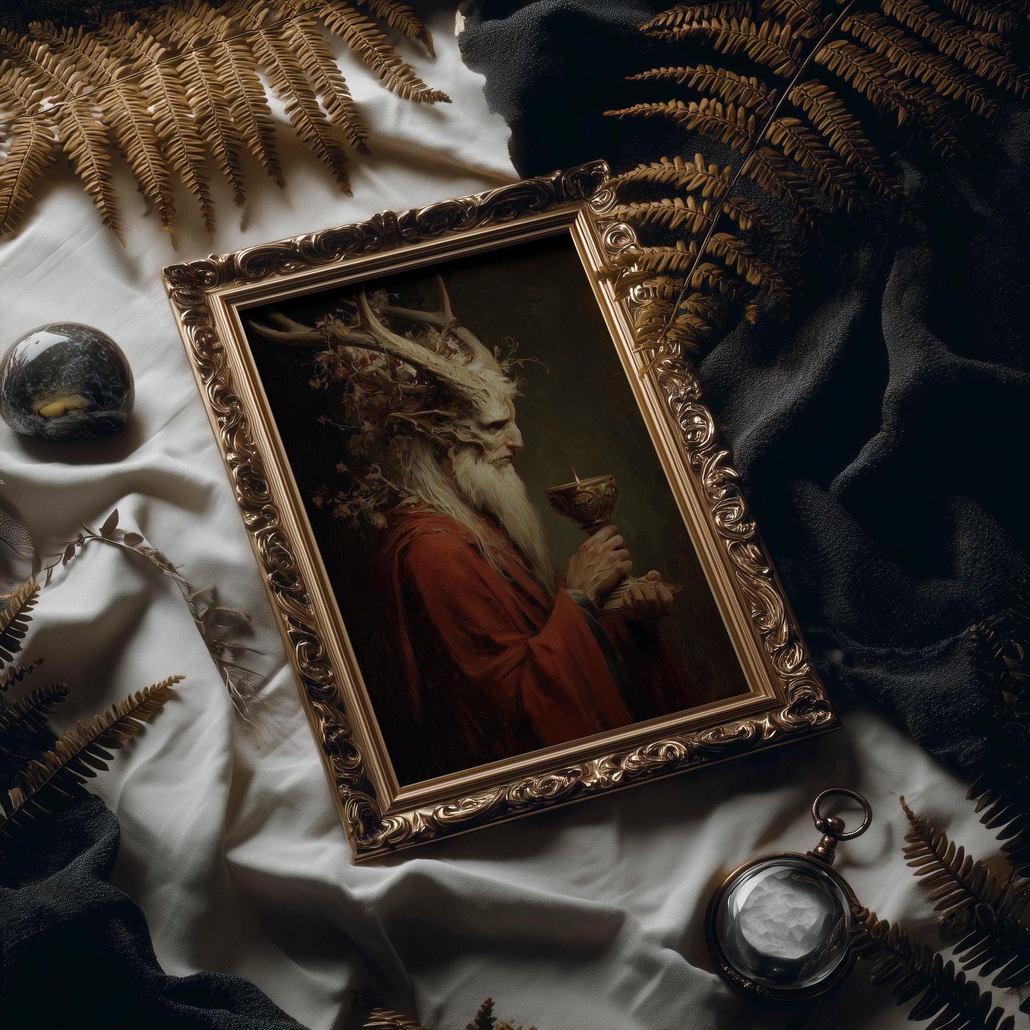 Forest Sage Holds Ancient Chalice