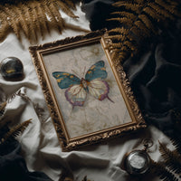 Teal Wings On Vintage Maps