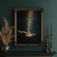 Golden Dust Caught Between Fingertips