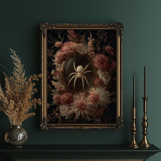 Pale Arachnid Among Blush Blooms