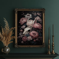 Skull Blossoms Against Velvet Night