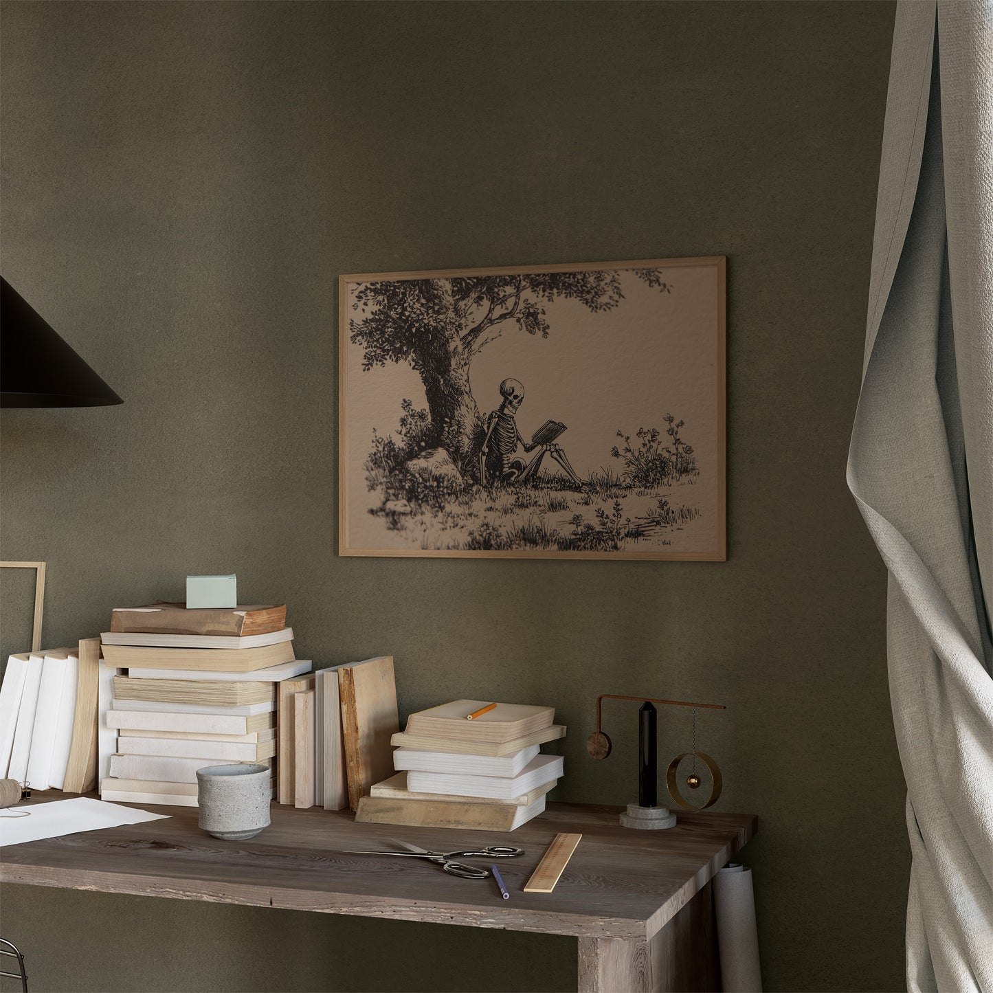 Eternal Reader Under Oak Boughs