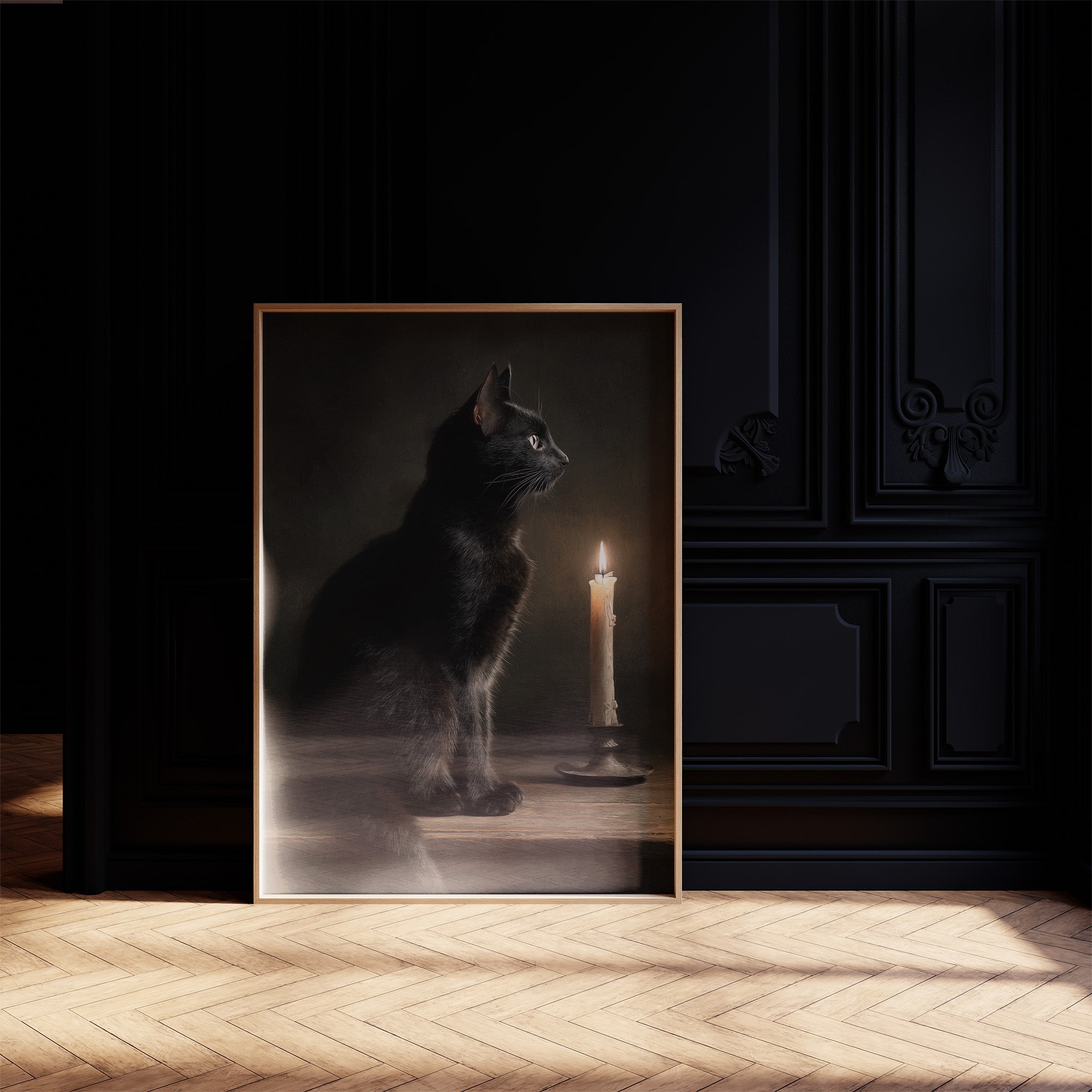 Feline Vigil By Candlelight