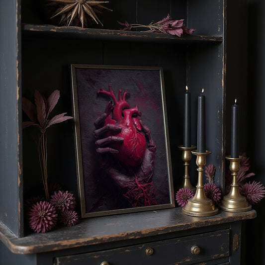 Crimson Pulse Beneath Stone Fingers