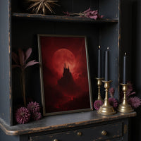 Crimson Castle Under Blood Moon