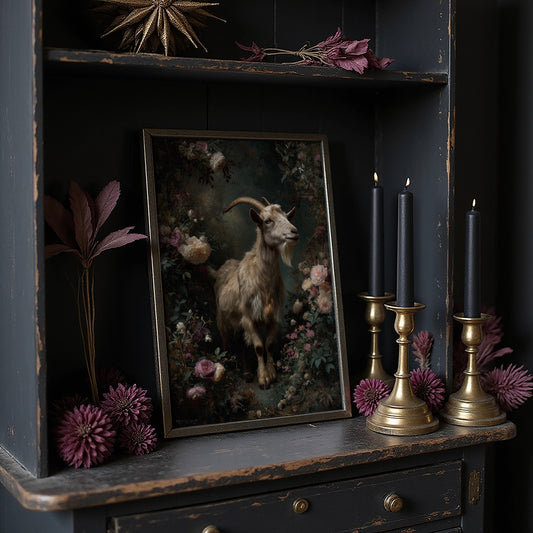 Noble Goat Among Faded Blooms