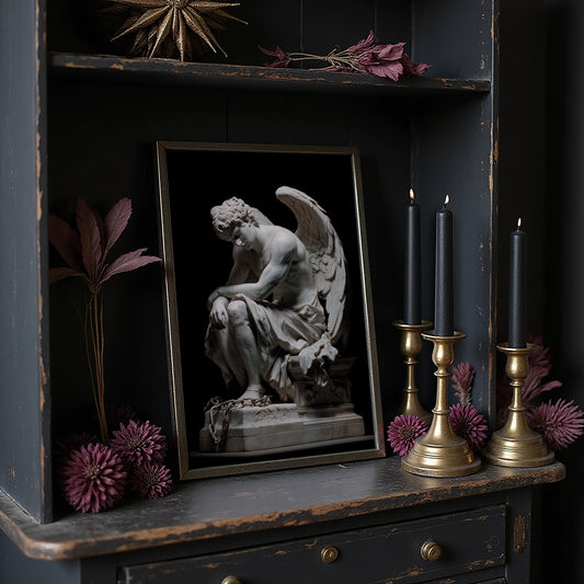 Marble Wings Against Dark Walls