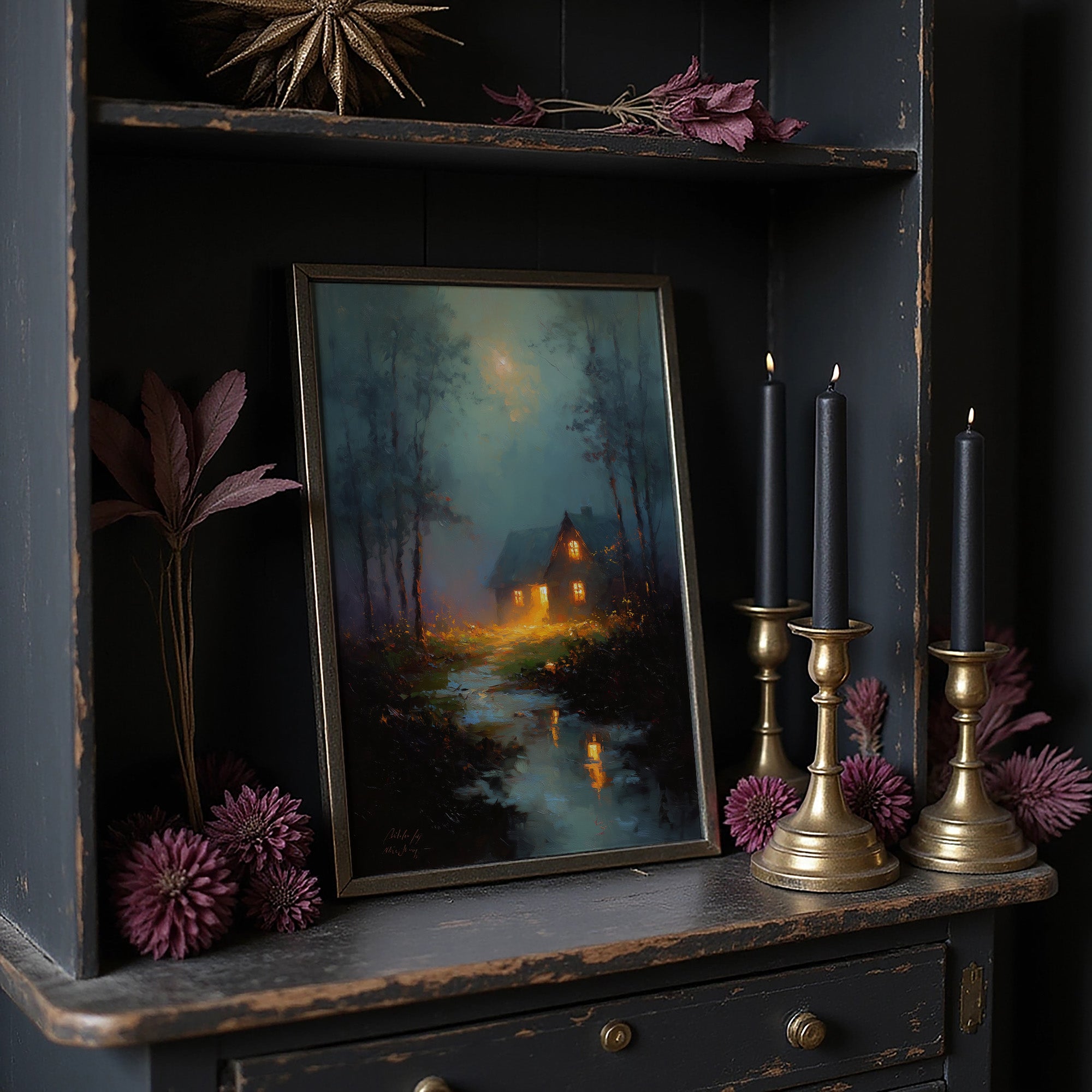 Lantern Glow Across Still Waters