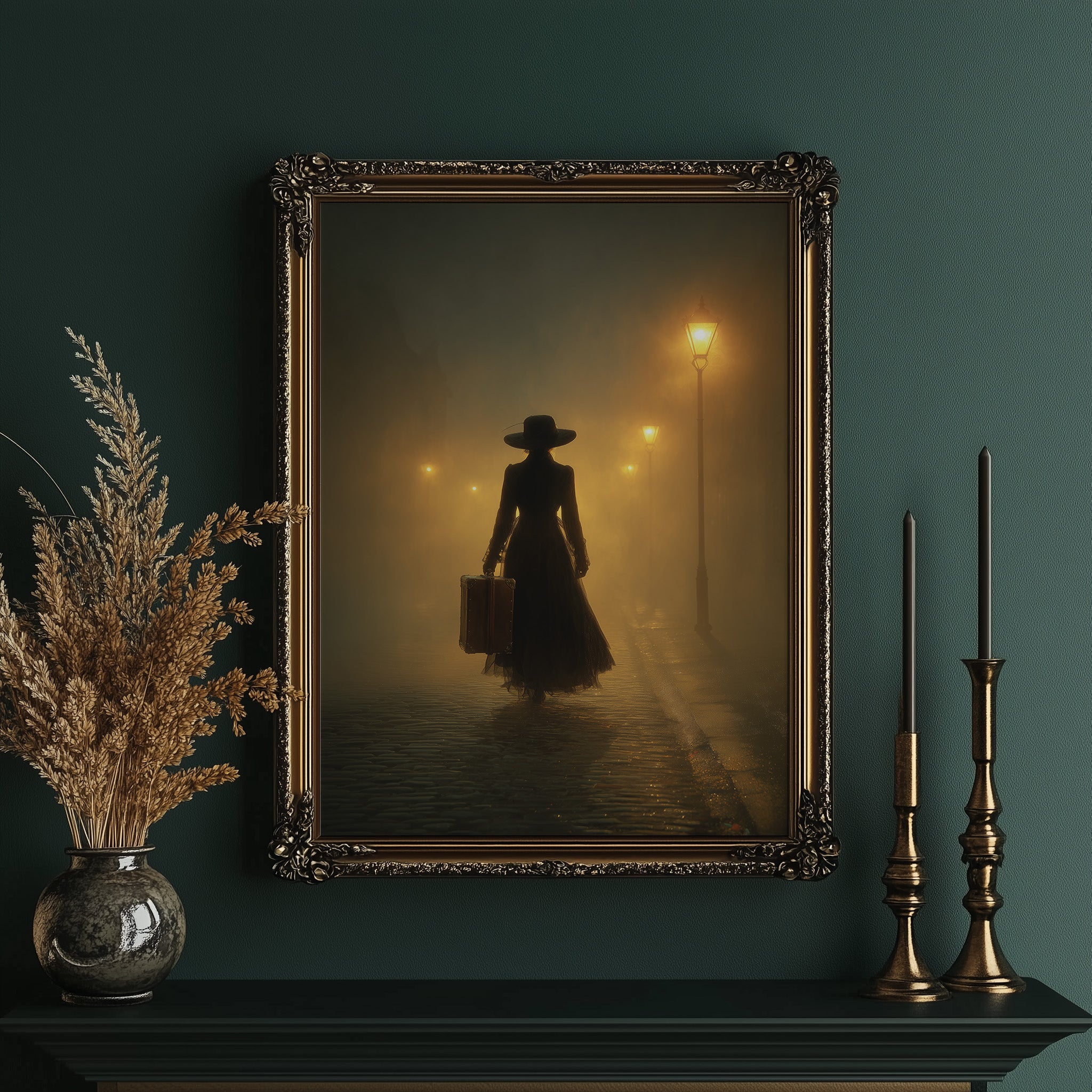 Mist Traveler Under Golden Lamps