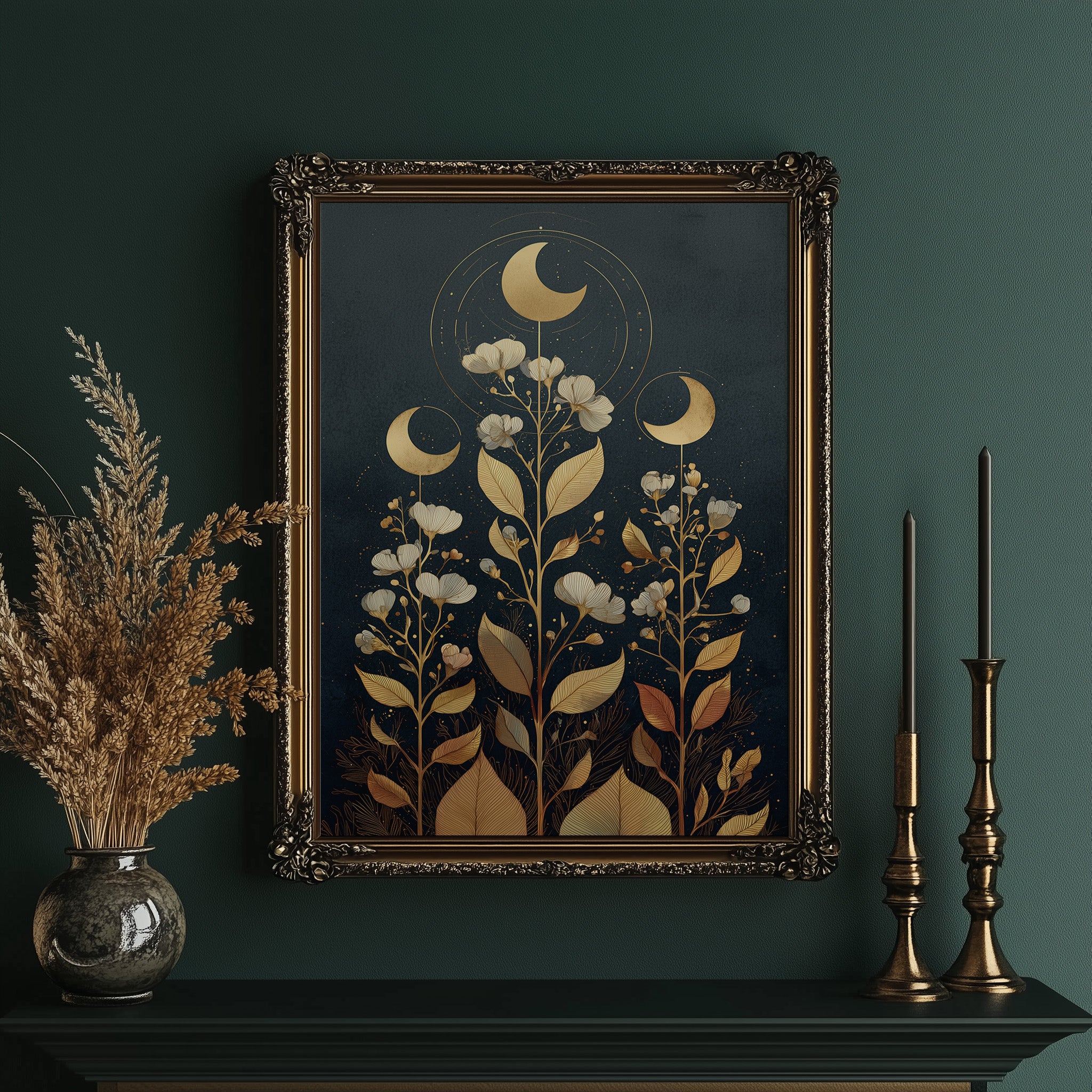 Celestial Flora Under Night Sky