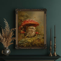 Woodland Sentinel Under Crimson Cap